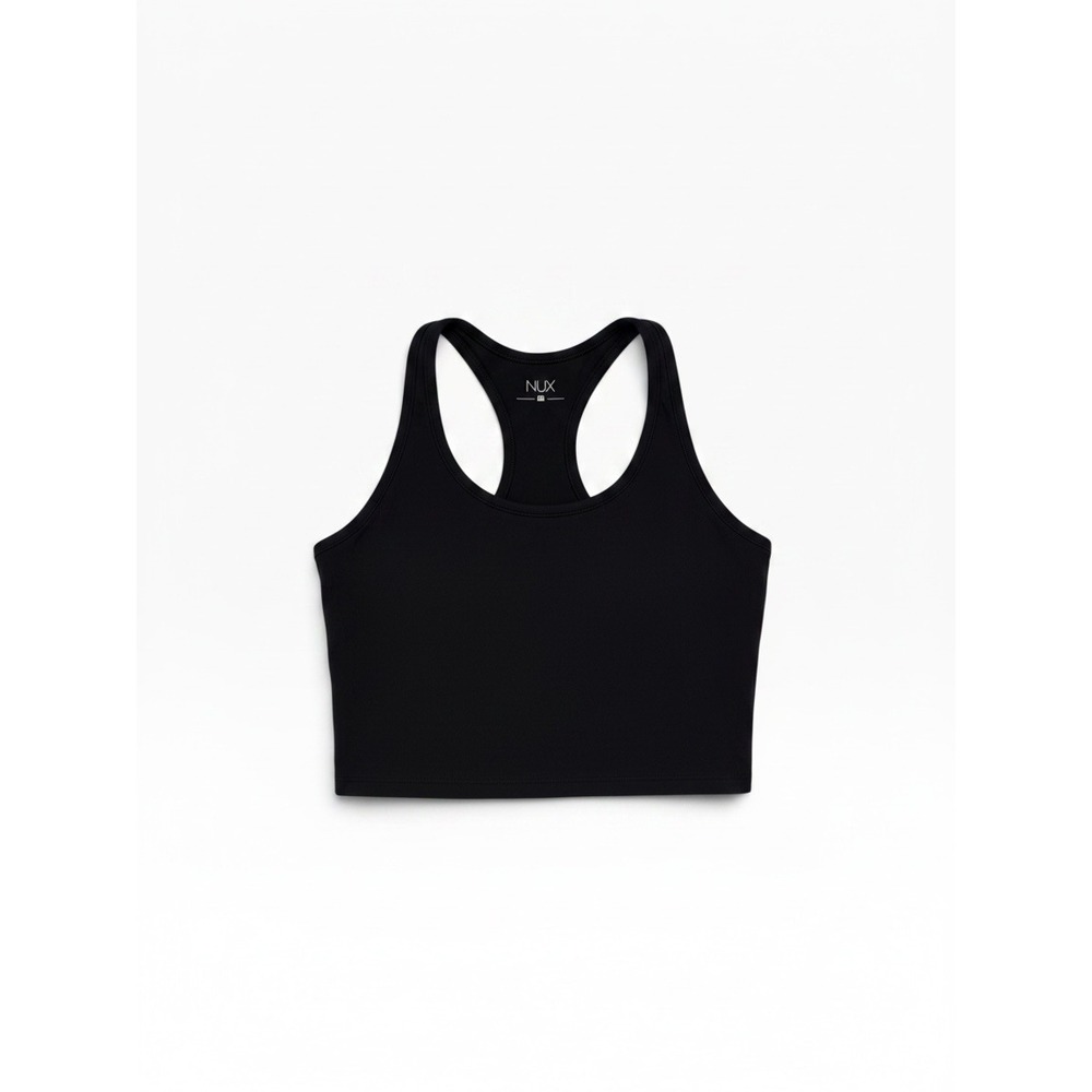 NUX Racerback Padded Sports Bra Black Size Small NWOT
